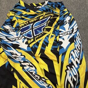 Fly Racing Jersey Shirt Mens L Motocross BMX MX Kinetic Polyester Yellow Black